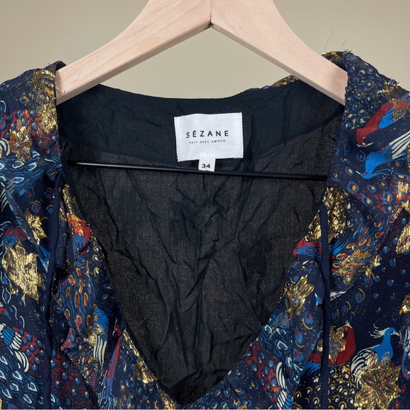Sézane Flore Blouse in Golden Peacock - Picture 3 of 5